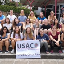 My group on the steps of our university - UNA 