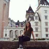 In front of the castle in downtown Pau!