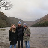 This was in Glendalough during my last week in Ireland, we explored the forest and many trails. We saw mountain goats and ate from food trucks! There were ruins and so much green!