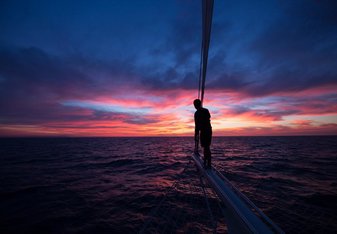 Sunset on the bow